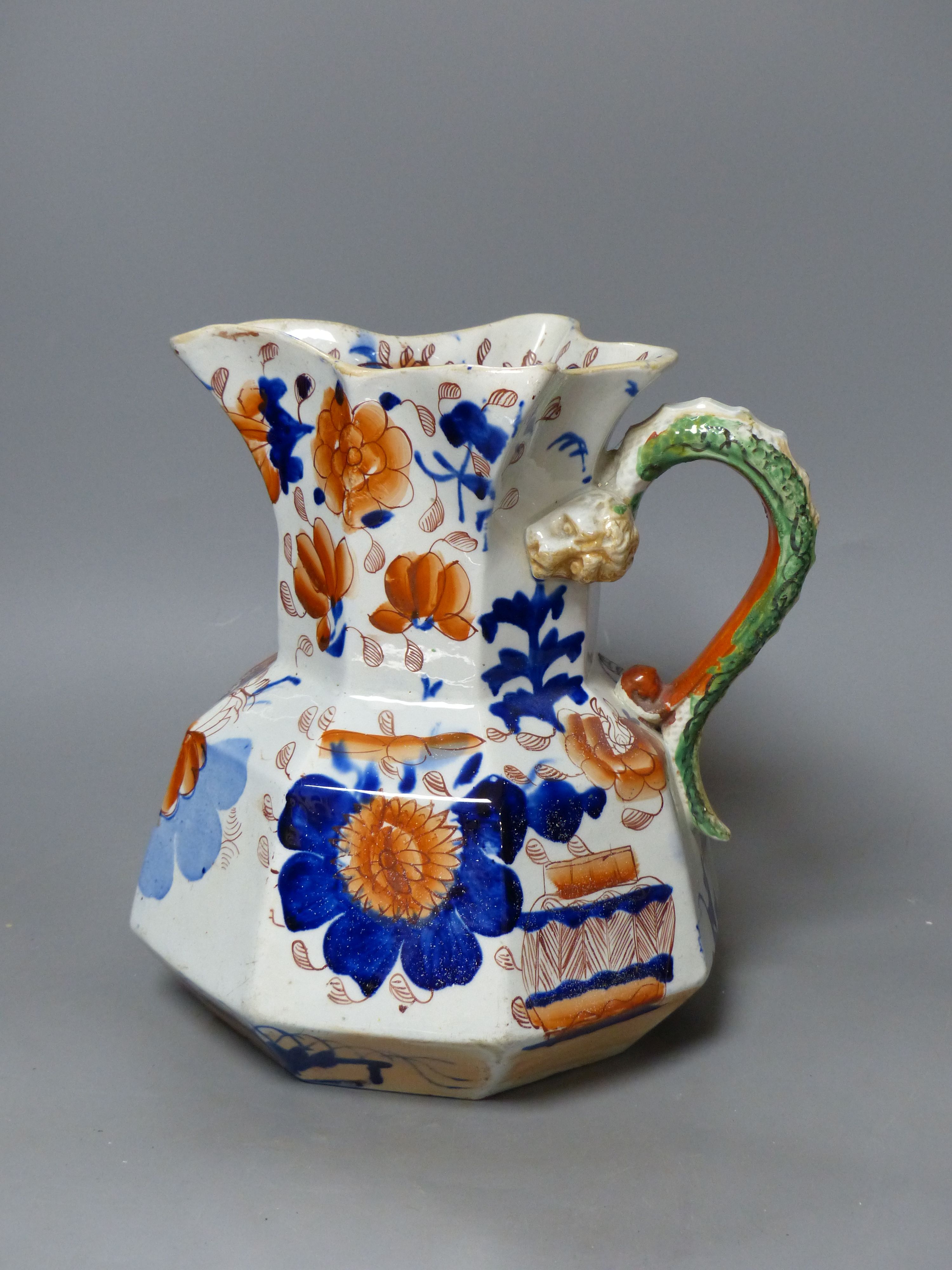 A 19th century ironstone jug, height 24cm